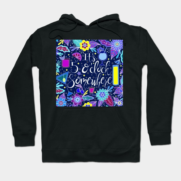 It's 5 O'clock Somewhere Dark Palette Hoodie by HLeslie Design